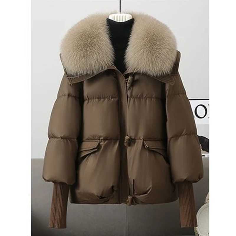 Womens New Fur-collar Cotton Padded Coats Fashion Thick Warm Outwear Top Parkas Windproof Casual Down Jacket Ladies Winter 2025T251105
