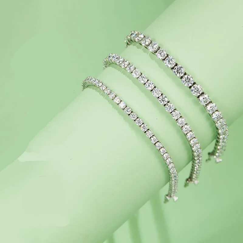 Double Row Moissanite Tennis Bracelet 3mm White Gold Plated Sterling Silver Lab Diamond with GRA Bracelet For Women MenXJ251105