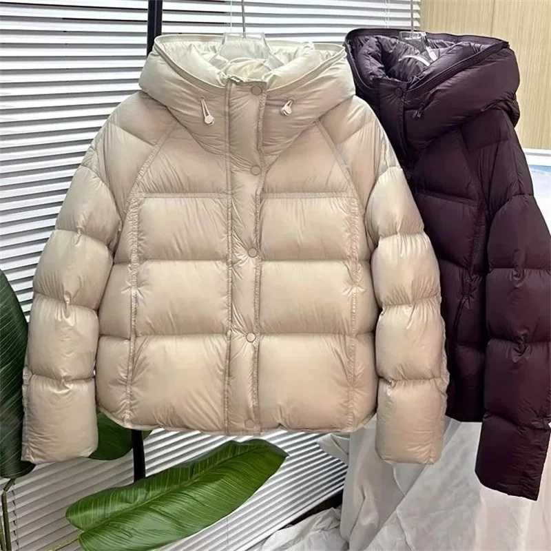 Winter Loose-fit Hooded Down Cotton Coat For Women Trendy Student Cotton Jacket Pocket Thick Warm Winter Outerwear J251105