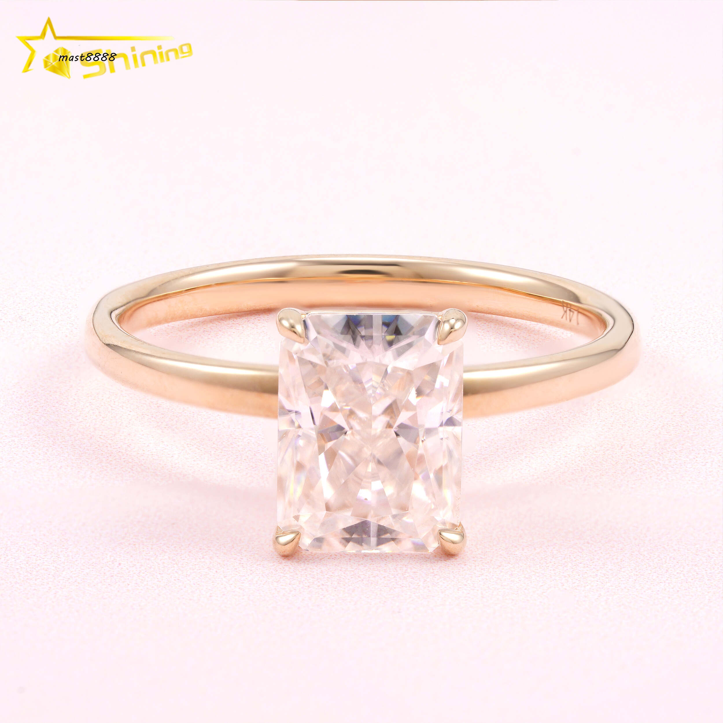 Fine Jewelry Fashion Design 14K Solid Yellow Gold Lab Grown Diamond Engagement Ring