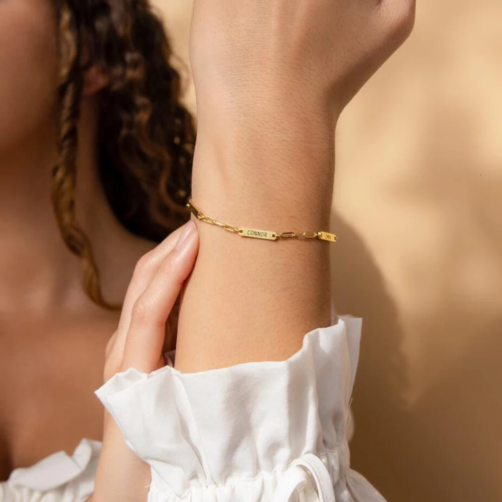 Customized Name Bracelet - Can Add Multiple Sequins - Customized Family and Friends - Stainless Steel Material - Minimalist Gift 250327