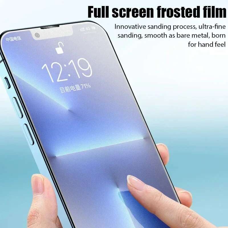 4Pcs Matte Tempered Glass 14 12 11 15 Pro Max 7 8 16 Plus Frosted Screen Protector For iPhone 13 Mini X XR XS MAX
