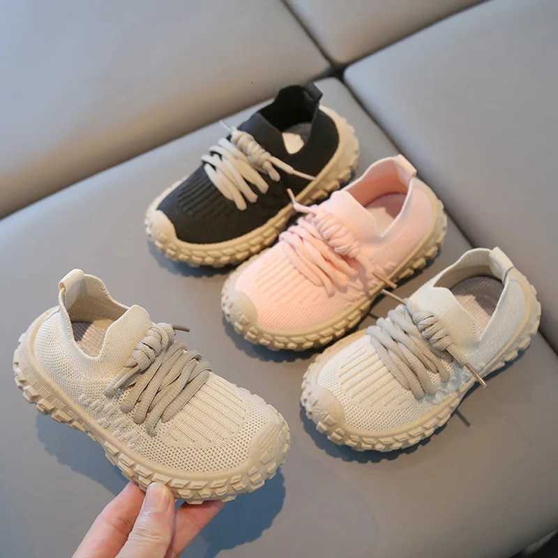 Knitted Sneakers Children Boys Girls Breathable Sport Shoes Casual Kids Soft Sole Flat Shoes Child Baby Knit Board ShoesT251105