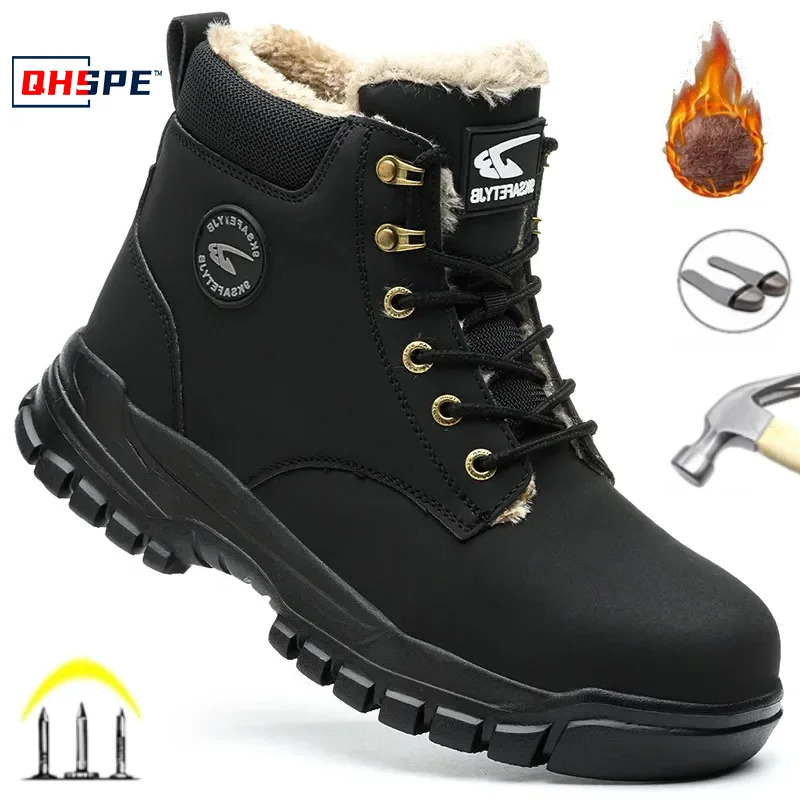 Latest Fashion Winter Warm Mens Work Safety Boots Waterproof Rugged Steel Toe Shoes Safety Coldproof 251104