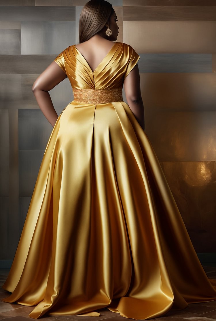 Red Mermaid Gold Lace Evening Dresses High Neck Long Sleeves Prom Gowns or Length Satin Plus Size Formal Party Dress 01