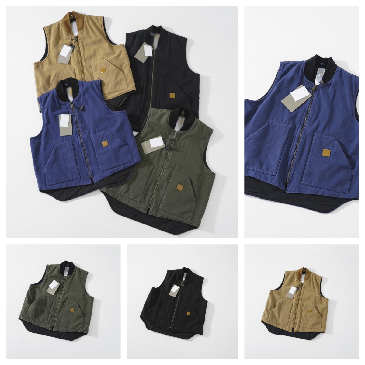 Designer mens jacket high quality jacket men Mens and womens retro washed workwear cotton jacket vest for couples casual pure color coat High street hip-hop graphic