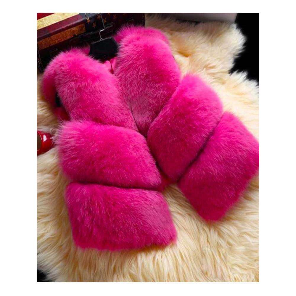 ZADORIN 3Xl Autumn Winter Thick Warm Faux Fox Vest Women High Quality Fashion V-Neck Short Coat Female Fur Waistcoat