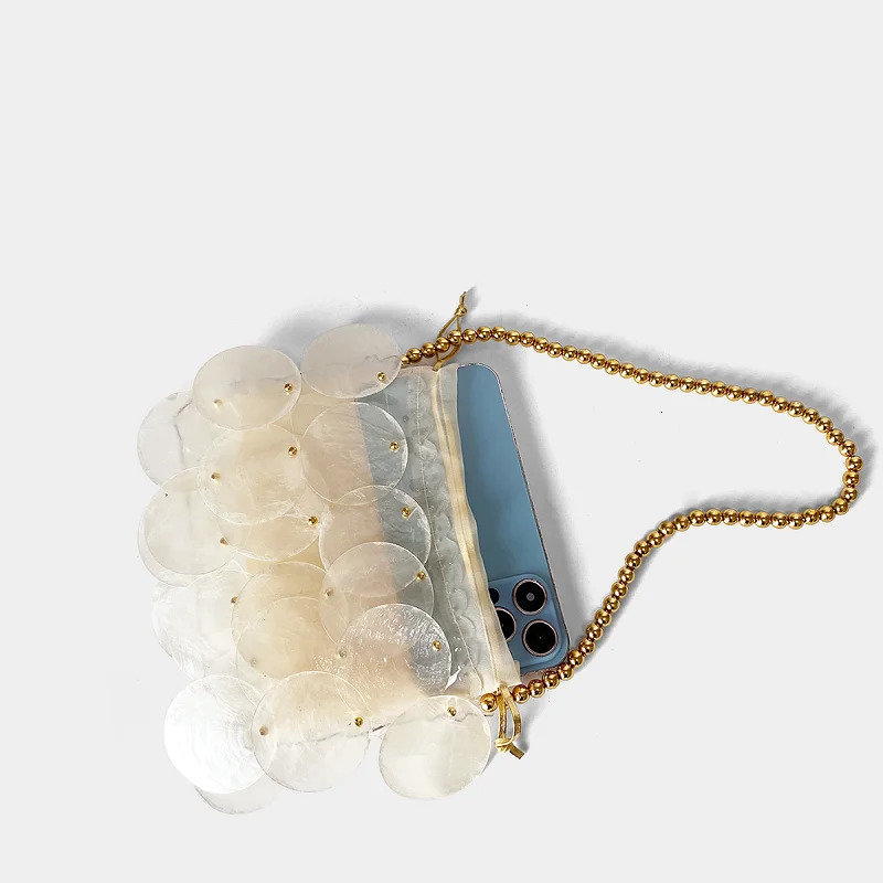 Shell Bag Natural Beimu sequins Hand woven Bead Bag Shoulder Bag 251104