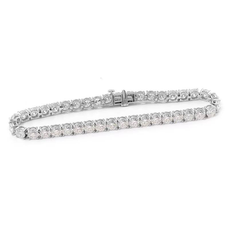 Moissanite Tennis Bracelet Round Cut 10k White Gold Moissanite Tennis Bracelet Custom Moissanite Jewelry