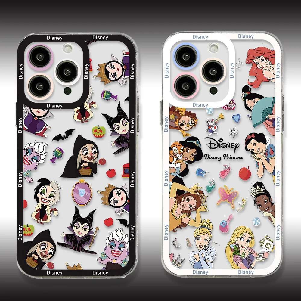 Princess Phone Case for IPhone 16 15 14 13 12 11 Mini Pro Max X XR XSMax 6S 6 7 8 Plus SE20 Transparent Cover