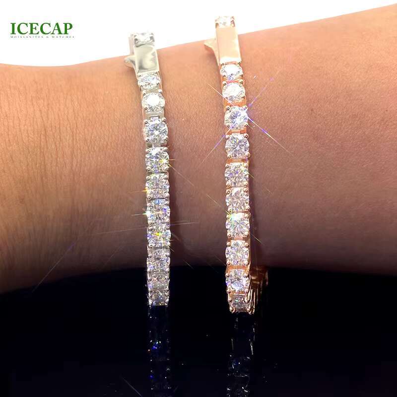 Wholesale Friendship Tennis Lab Diamond Bracelet Custom 925 Sterling Silver Bracelet Moissanite Iced Out Bracelet for Women