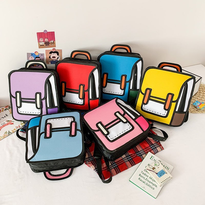 fashion New Men's And Women's Backpack Comic Bag Three-Dimensional Schoolbag Tide 2025
