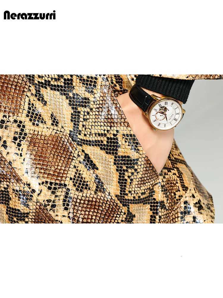 Nerazzurri Autumn Short Handsome Cool Colorful Snakeskin Print Pu Leather Jacket Men Luxury European Style Clothes 2023 EU Size C251105