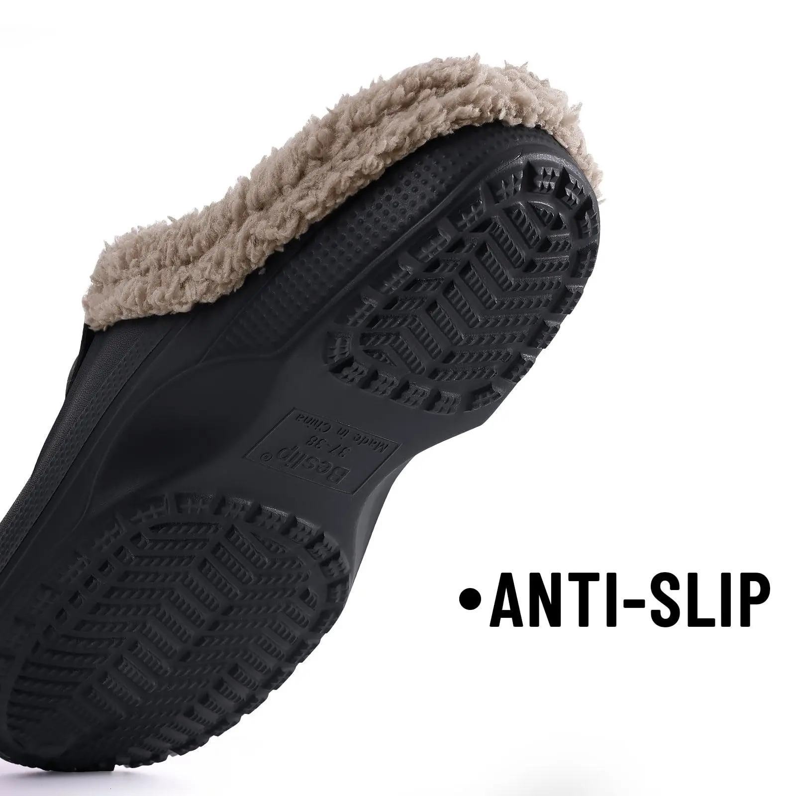 Kidmi Women Fur Clogs Slippers Fashion Fuzzy Men Garden Shoes Outdoor Waterproof House Shoes Winter Antiskid Work Men Shoes 251031