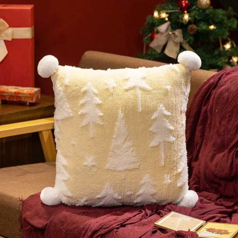 Christmas Tree Sofa Cushion Xmas Tree Stuffed Plush Toys Noel Navidad Pillow Ornament Merry Christmas Decors For Home Gifts Y251105