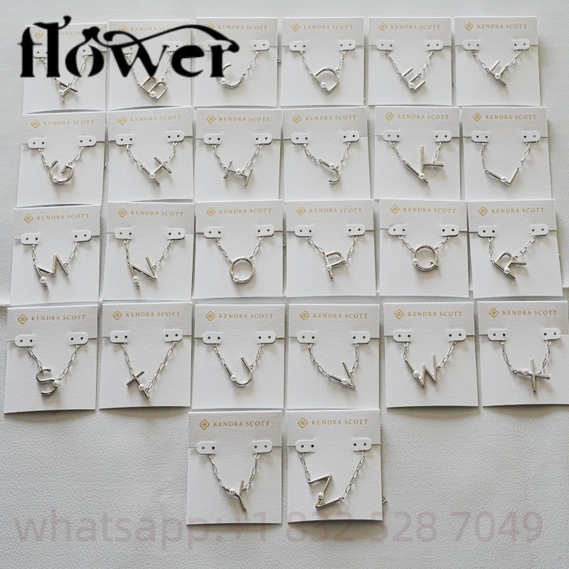 KS Fashion Jewelry A to T Alphabet Silver Pearl Pendant Necklaces Kendraly Necklace Jewelry Scotts Chain Elegance Oval Female Collar As Christmas Gift