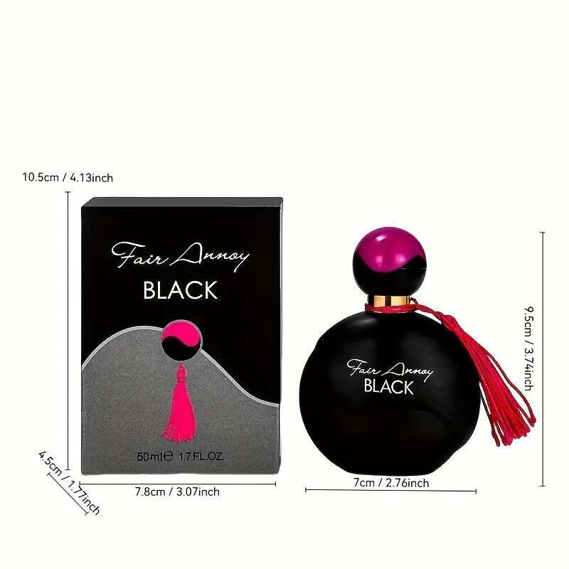 Premium Black Perfume, 50ml, Dubai Style Eau de Toilette, Fragrance, Natural Base, Jasmine Lemongrass Blend, Long-lasting Floral Scent, Exquisite Pack