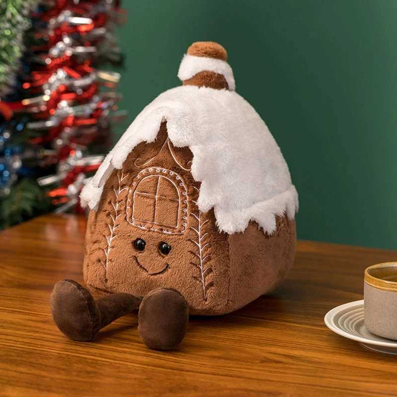 Holiday Party Cute Cartoon Christmas Series Plush Pillow Snowman House Gingerbread Man Christmas Tree Plush Pillow Home Decorati Y251105