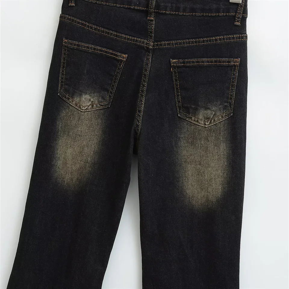 Womens Fashion Flared Jeans with high waist and traditional pocket design are the ideal choice for fashionable casual clothing y2k 250403