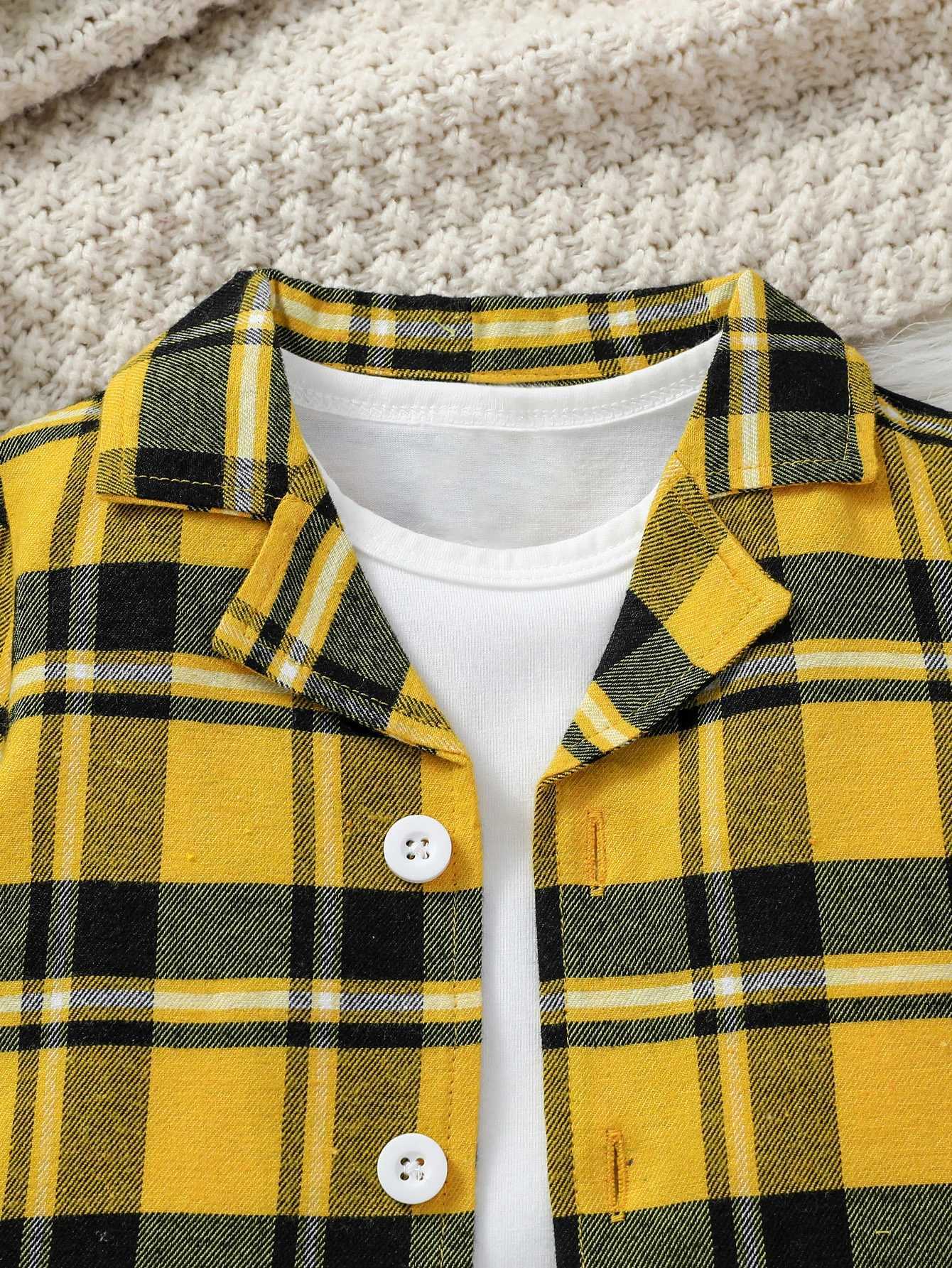 3Pcs Baby Gilrs Turn-down Collar Plaid Shirt Fall Skirt Set For 1-3Y Fashion Outdoor Clothing WearHat Y251105