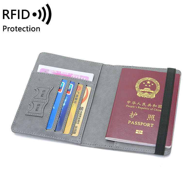 Cross-Border RFID Anti-Theft Holder PU Leather Case Simple Fashion Multi-Functional Document Bag Travel Passport Cover