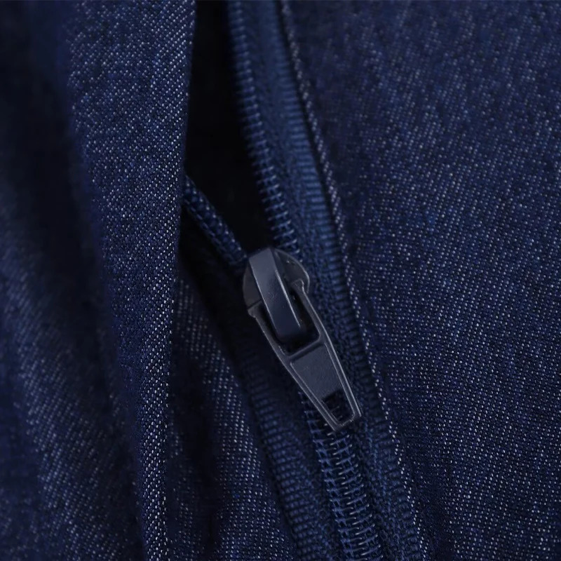 Willshela Womens Fashion Denim Blue Folded Front Zipper Straight Pants Jeans Retro High Waist Full Length Trouser 250403