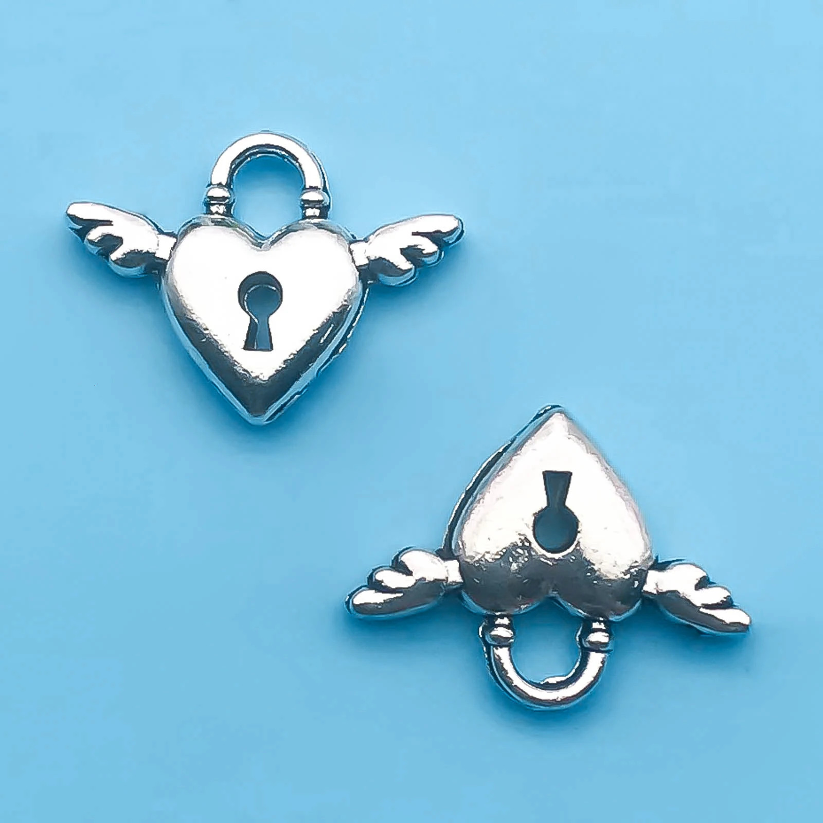 102030 pieces of alloy love key lock shaped charming antique silver pendant for jewelry making discovering craft accessories 250325