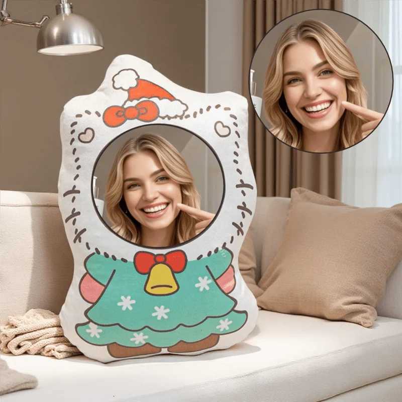 Customized Christmas Kitten Plush Pillow with 3D-Printed Design Made from Soft Polyester FiberThe Perfect Gift Choice Y251105
