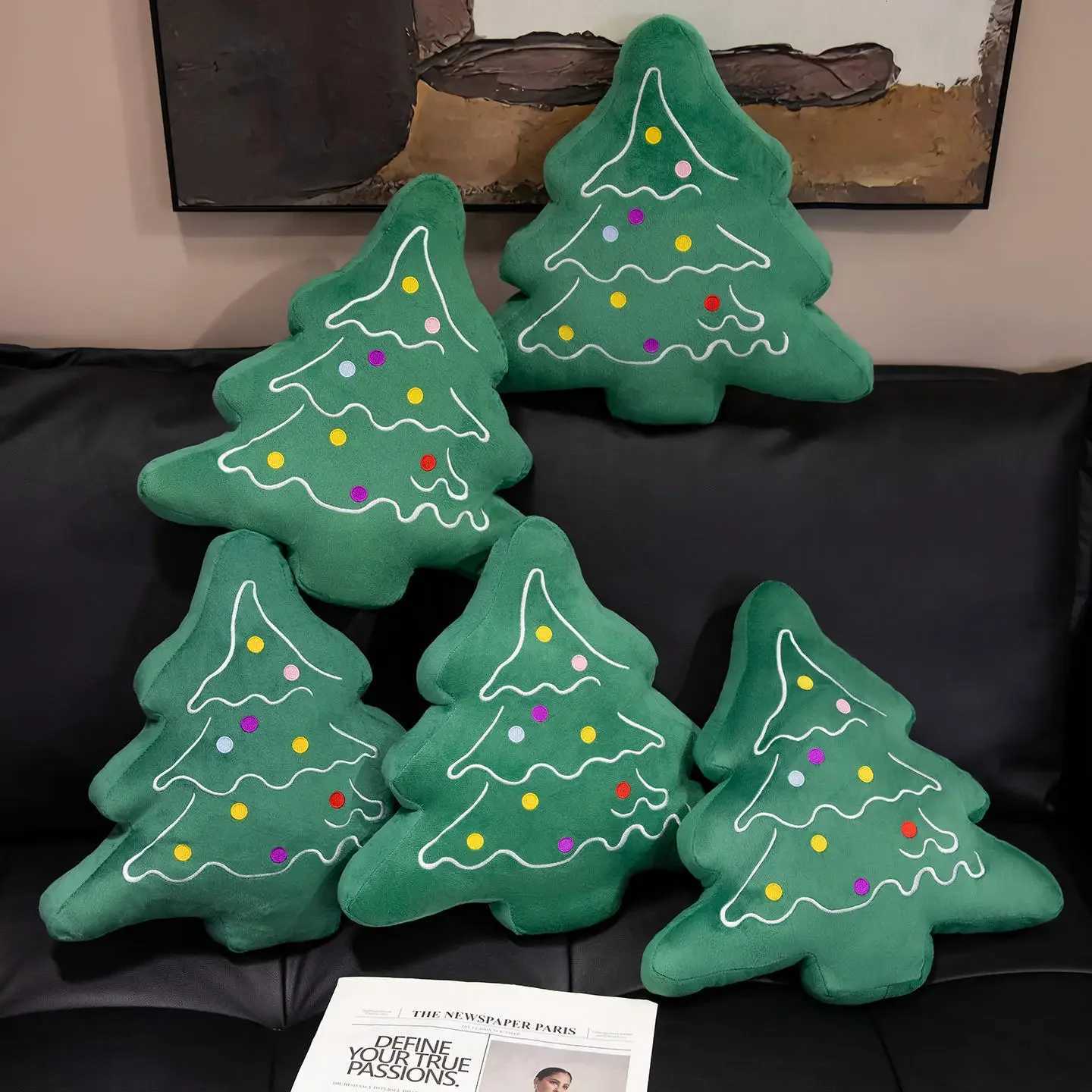 Lovely Christmas Tree Back Cushion Cartoon Tree Throw Pillow Home Decor Christmas Decorations Comfortable Cuddly Pillow Cushion Y251105