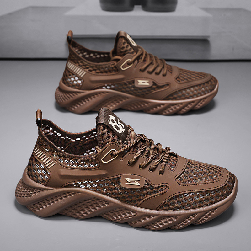 Hollowed-out breathable shoes for men and women 2025 summer new arrivals light mesh comfortable sneakers casual travel hiking men's shoes size 46
