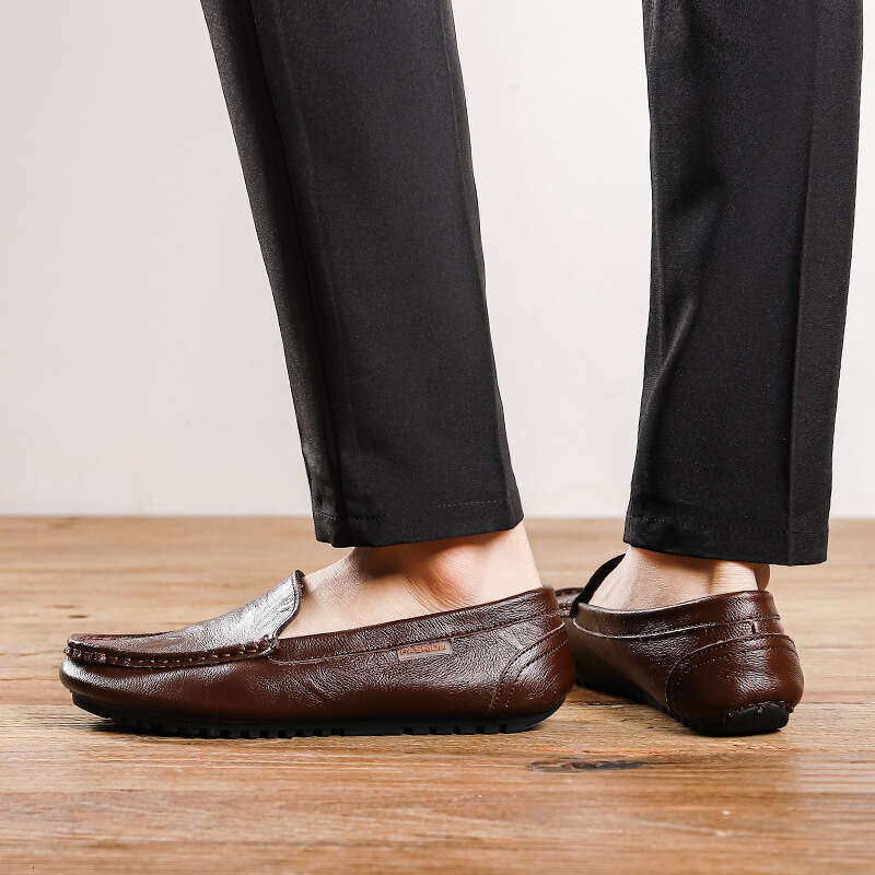 Large size cowhide bean sizes 37-47, lazy driving men, new British casual shoes for men