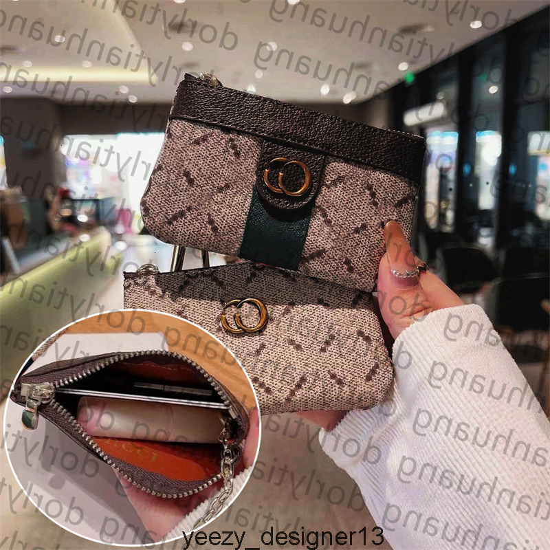 keychain wallet luxury women men designer fashion leather pouch keyrings brand headset lipstick bag flower zipper coin credit card holder ac gucciis guccily gg ARTT