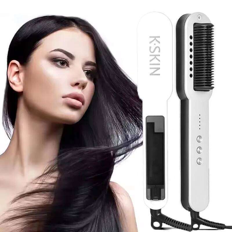 Professional Salon 2In1 Steampod Nano Spray Straightener Beauty Care Hot Steam Ionic Hair Straightening Styler Comb Brush Xiusiyuan251105