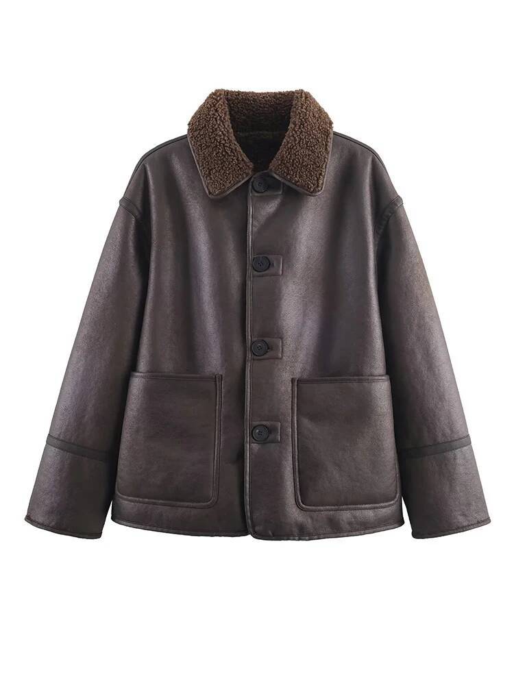 winter jacket women HH Woman Fashion Casual Street Style Jackets Women Lapel Single Breasted Pocket Decoration Coat Long Sleeve Winter Warm Jacket