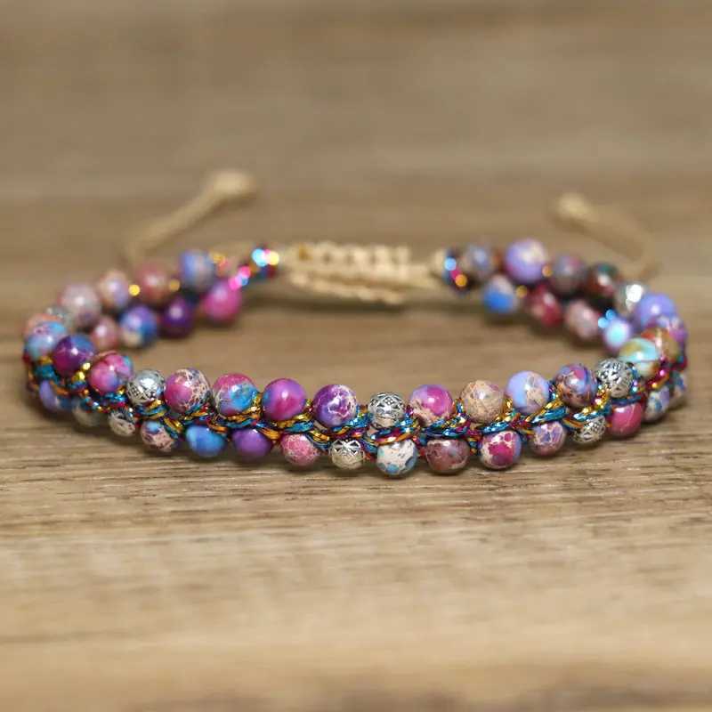 4mm Imperial Jasper for Women Jewelry Natural Purple Sea Sediment Jasper Yoga Healing Stone C251105