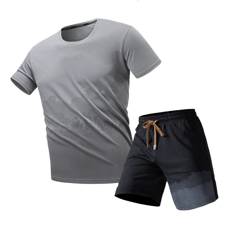 Summer set mens casual sports short sleeved set mens clothing summer set mens clothing mens shorts golf combination 250403
