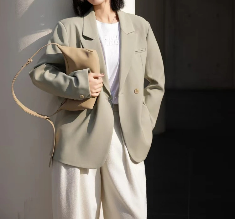 High Quality Leisure Retro Smooth Flap Hobo Hand Beige Kakhi Color Genuine Cow Leather Women Shoulder Crossbody Bag