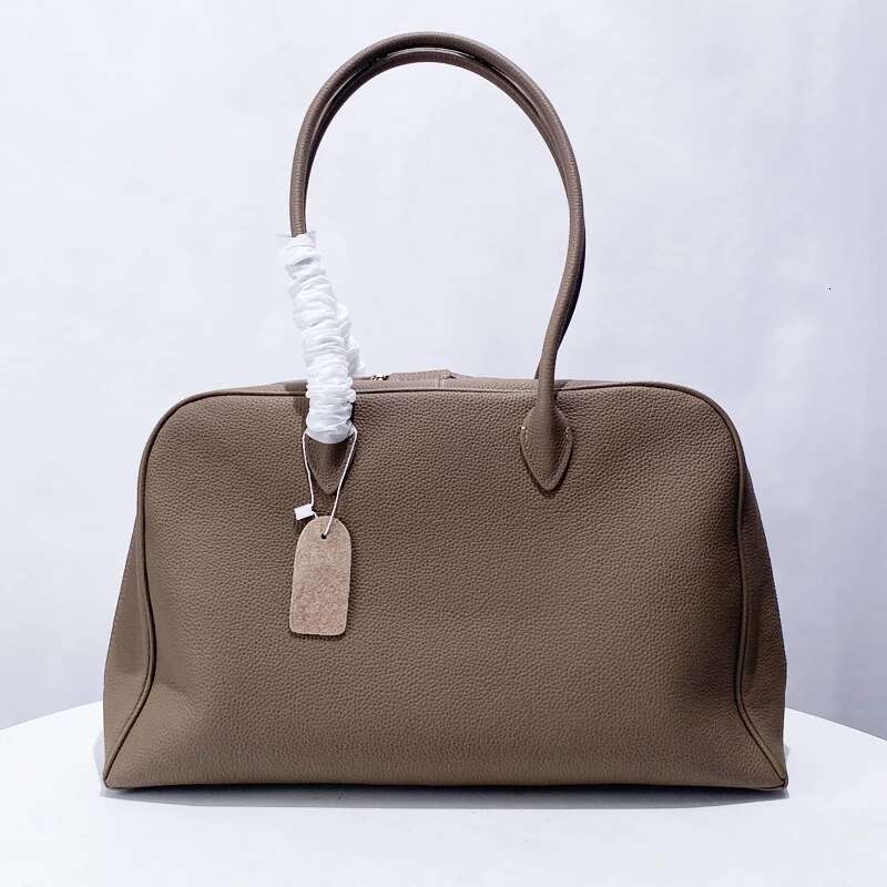 Genuine Leather Boston Bag For Women Designer Handbag Purse 2025 New In Vintage Cowhide Large Capacity Underarm Shoulder