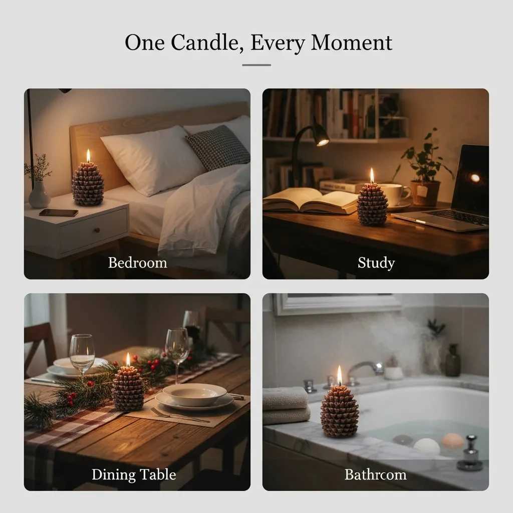 Christmas Pinecone Scented Candle Festive Holiday Soya Wax Candle for Home Decor Gift C251105