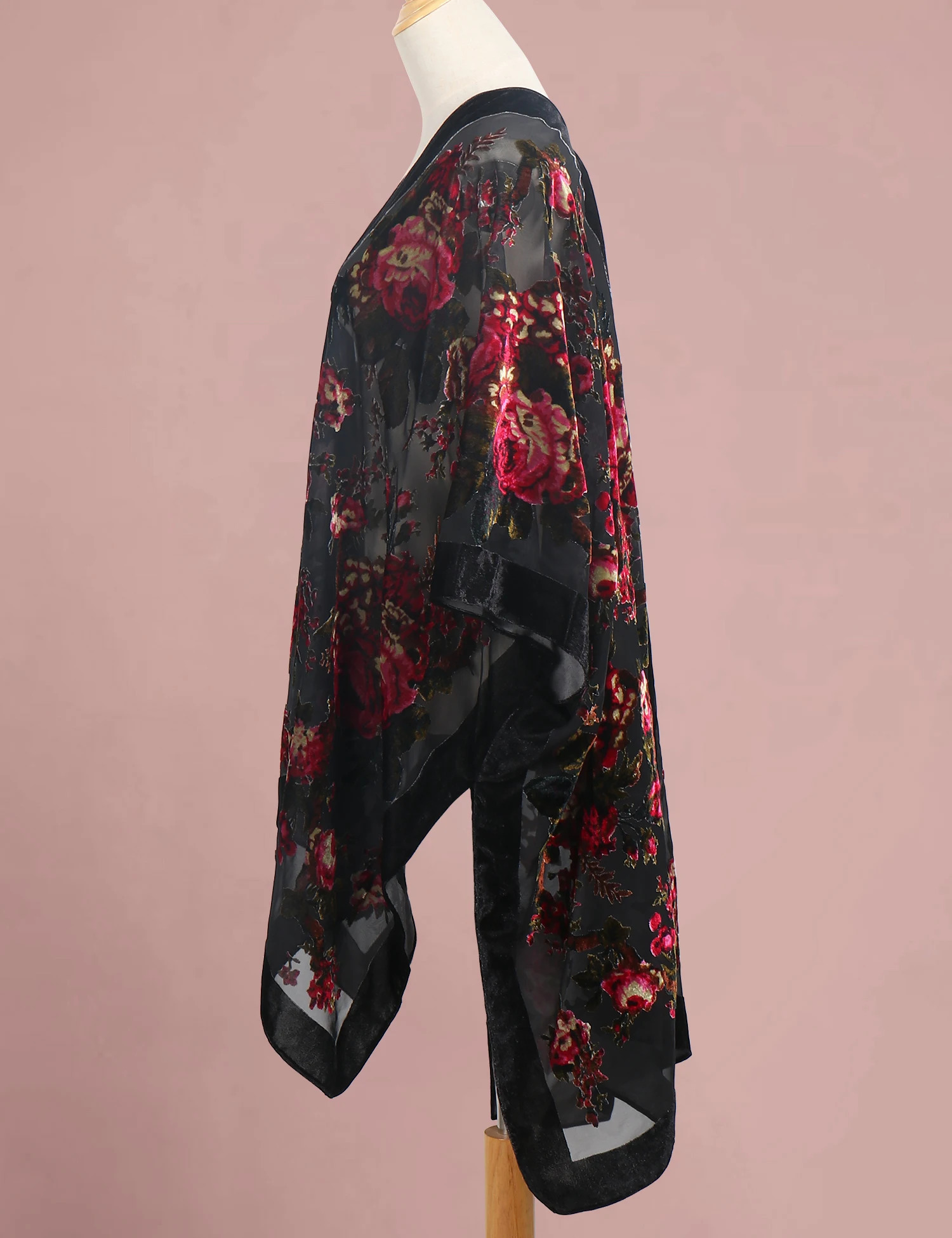 WeHello Bohemian Womens Burnout Velvet Kimono Long Cardigan With Beach Coverup Holiday Cardigan Shawl Tassel Chiffon 250403