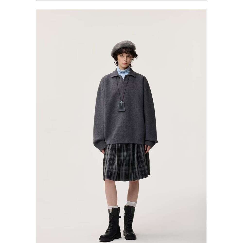 Cross-Border Versatile Heavyweight Sweater Spring And Autumn Fashion Simple Lazy Harajuku New Ins Style Artistic Temperament Trendy B5