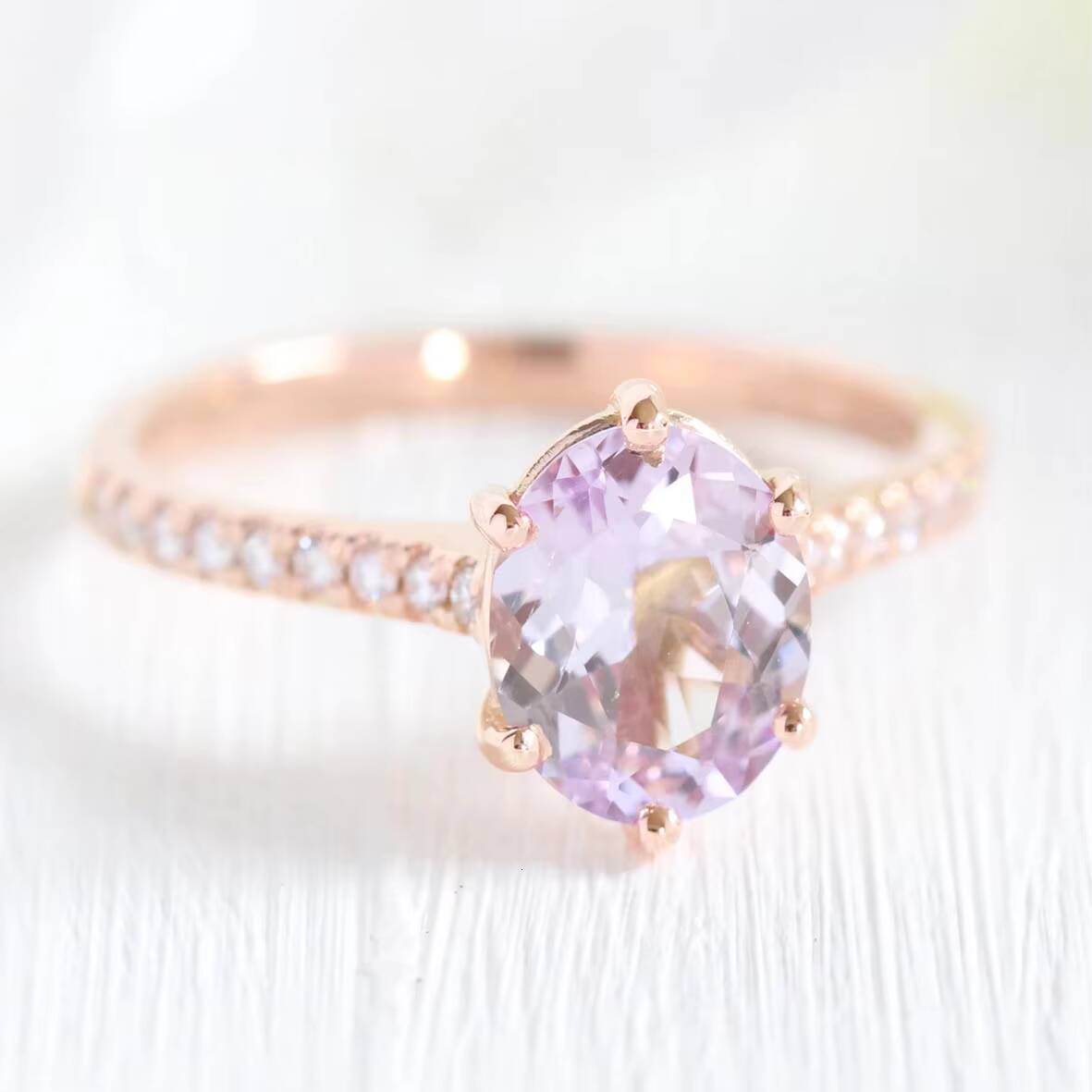 Wholesale 925 Sterling Silver Jewelry Morganite Wedding Ring Set Morganite Ring