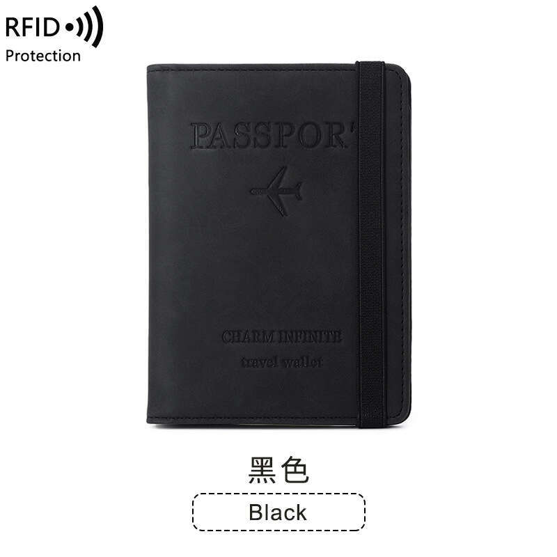 Cross-Border RFID Anti-Theft Holder PU Leather Case Simple Fashion Multi-Functional Document Bag Travel Passport Cover