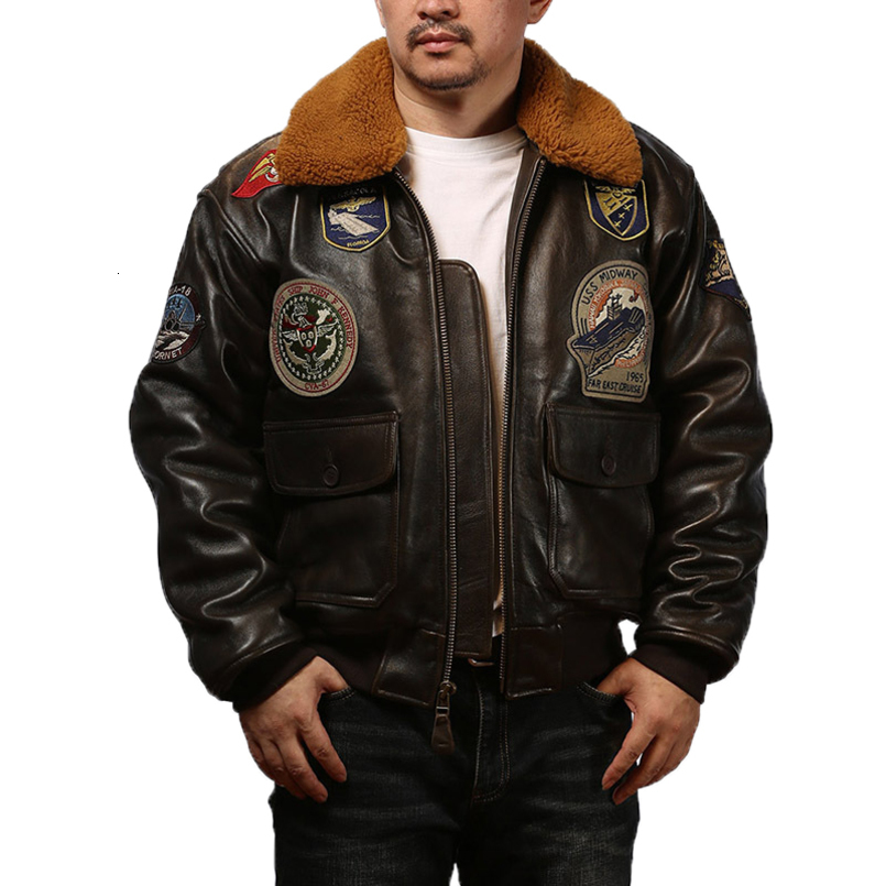 European American Plus Size Winter Thickened Sheepskin Flight G1 Bomber Coat Removable Fur Real Leather Jacket Men 251023