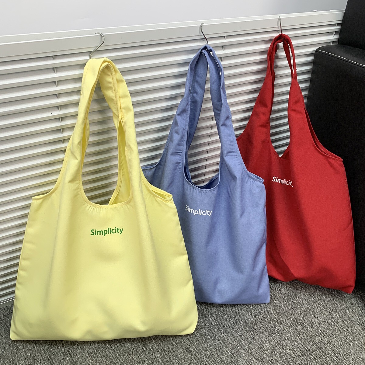 Spring and Summer Canvas Simple Letter Vest Large Capacity Travel Vacation Student Class Tote Shopping Bag