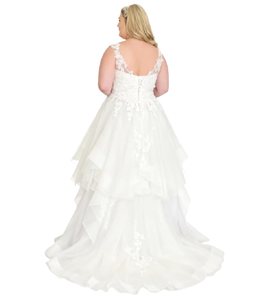 Elegant Plus Size Bohemian Wedding Dress 2026 Curvy Beach Tulle Backless Lace Boho Bride Dress Ruffles Romantic Country Bridal Dress Charming Robe De 