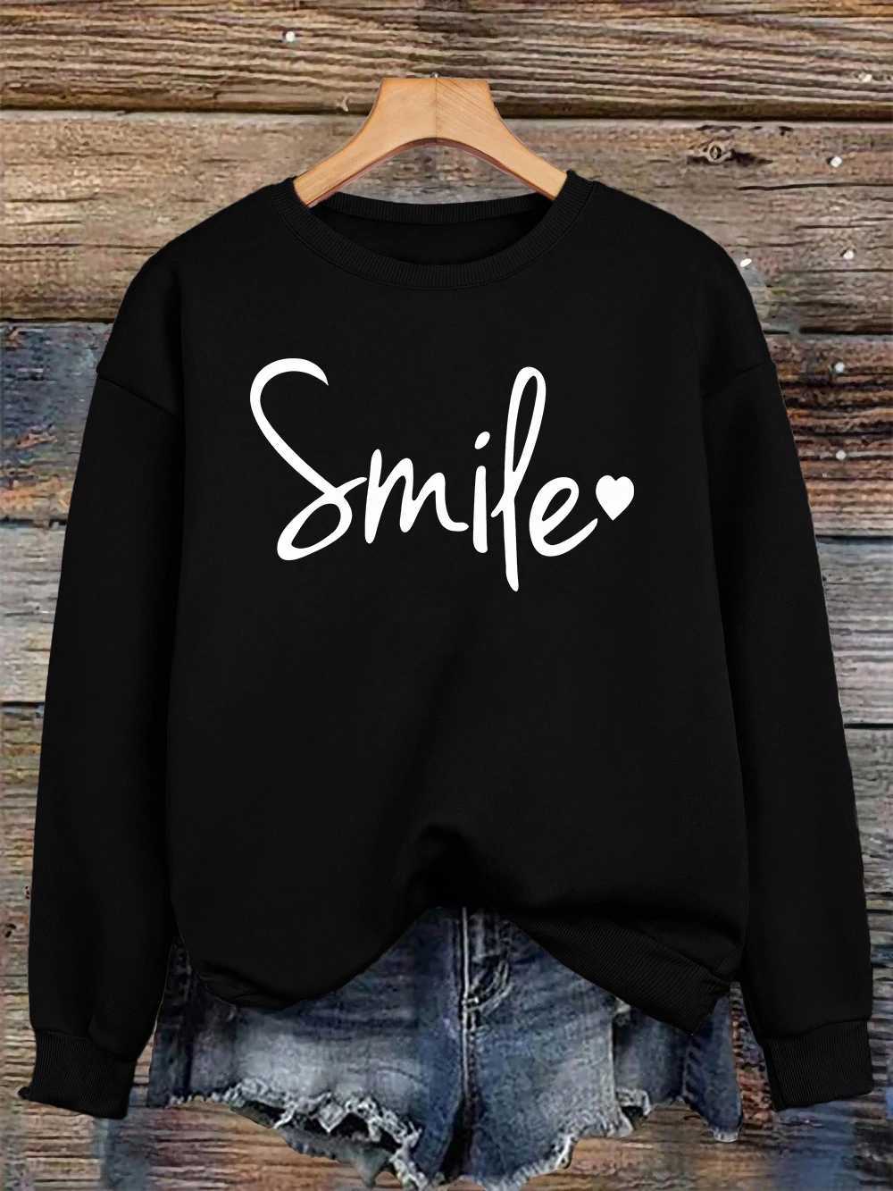 Light Up Love With A Smileprints Sweatshirt Womens Loose Sporty Hoodies Fleece Warm Crewneck Tops Winter Comfortable ClothesT251105