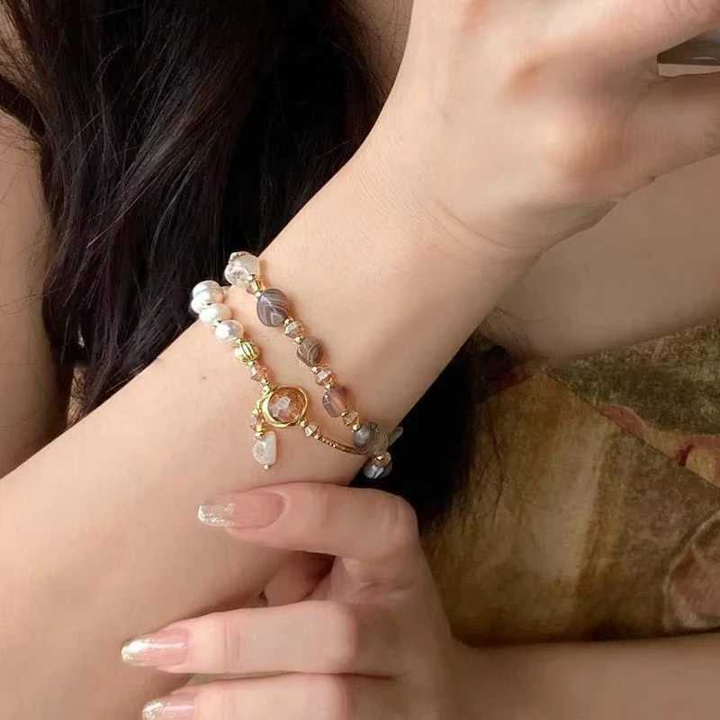 FTCY Vintage Double Layered Natural Stone for Women Crystal Pearl Bangle Healing Yoga Jewelry Gifts C251105
