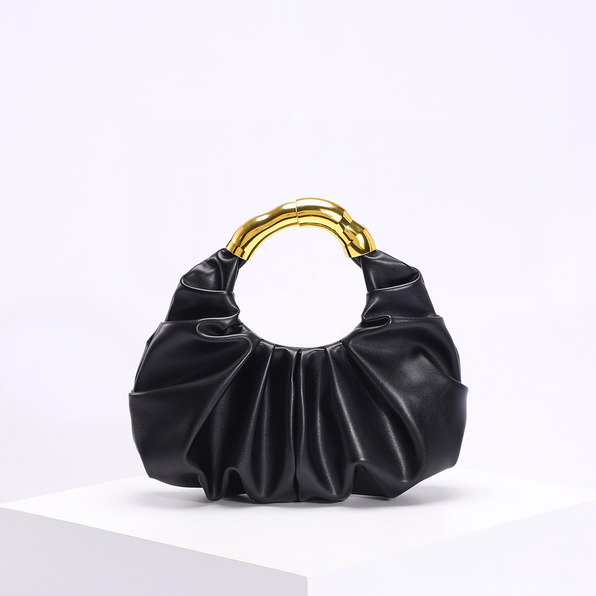 new women's cloud bag with pleated design asymmetrical hardware high-end and simple handbag