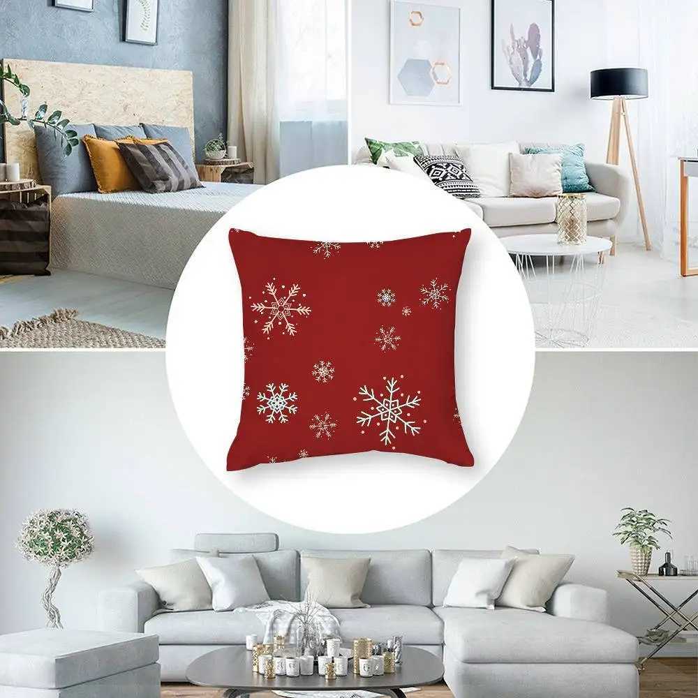 Christmas red bell Pillow Case Short plush Double-sided Print Square Throw Pillow Covers Sofa Home Cushion Decor Y251105